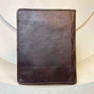 Portafolio de cuero con cremallera labrado a mano al por mayor, carpetas de archivos con clip, A4 carpeta de documentos, carpeta multifunción, carpetas de archivos - Product Image 5