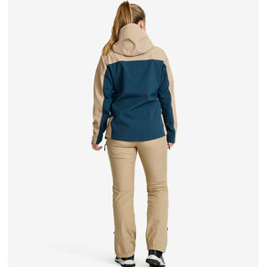 เสื้อแจ็คเก็ตผู้หญิงแบบมีฮู้ด ผ้าฟลีซ สีตัดต่อ ซิปยาว กันลม สำหรับฤดูหนาว ทรงปกติ ผลิตจากโพลีเอสเตอร์ - Product Image 2