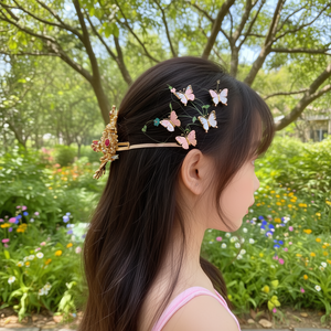 Butterfly Flower Hair Clip-Cute Casual Alloy Hair Jewelry for Girls - Product Image 2