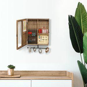 Scatola Portagioie in Legno di Alta Qualità con Decorazione a Porta Scorrevole, Organizzatore per Collane, Orecchini, Bracciali, Anelli e Altri Gioielli - Product Image 2