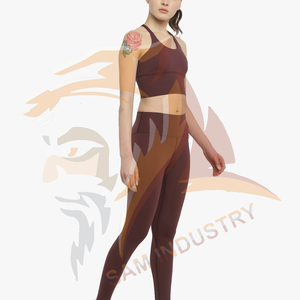 Conjunto de Yoga para Mujer con Diseño Nuevo y Logotipo Personalizado, Parte Delantera Sólida, Ligero, Transpirable, Cintura Alta, Ecológico - Product Image 6