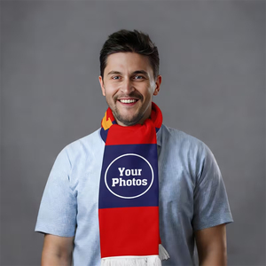 Écharpe de sport en tricot acrylique unie coupe-vent avec logo de club personnalisé, idéale pour l'hiver et les activités extérieures, pour les fans de l'équipe. - Product Image 2