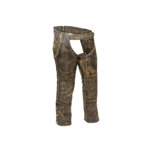 Pantalones ecuestres de cuero con cinturón y cierre de cremallera para montar a caballo - Product Image 1