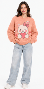 Pull en mohair personnalisé pour homme, col rond surdimensionné, rayé, duveteux, tricoté à la main, jacquard, tricot d'hiver, fabricant OEM ODM - Product Image 5