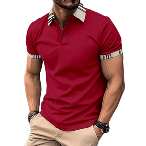 Camisa Deportiva de Verano 2026 para Hombre, Lisa, de Poliéster/Algodón, con Solapa, Manga Corta y Bolsillo con Botón - Product Image 2