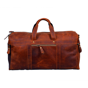 Bolsa de Viaje Grande de Cuero Genuino, Bolsa de Fin de Semana con Logotipo Personalizado - Product Image 1