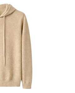 Sweat-shirt à capuche personnalisé pour homme, beige, en molleton de coton, à manches longues, décontracté, avec cordon de serrage, streetwear d'hiver - Product Image 2