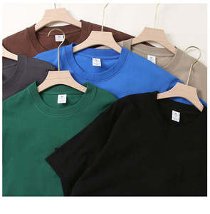 เสื้อยืดเปล่าคอตตอนแขนสั้นแบบหนาสำหรับขายส่ง พิมพ์โลโก้ตามสั่ง เสื้อยืดโอเวอร์ไซส์ลำลอง - Product Image 2