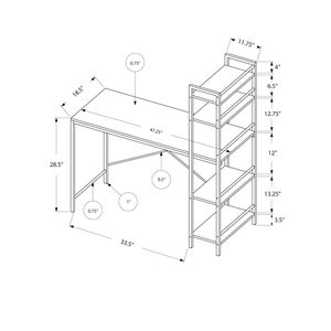 Scrivania Moderna da 48 Pollici per Ufficio Domestico con Ripiani Portaoggetti, Design Contemporaneo in Laminato Bianco per Lavoro con Laptop - Product Image 4