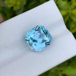 Topacio Azul, Gema Suelta, Corte Octogonal Asscher, Gema Natural Facetada, Piedra de Calidad - Product Image 4