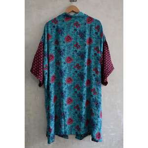 Bata Kimono de Seda con Parches para Mujer, Larga, Estilo Boho, Ligera, para Dormir o Descansar - Product Image 5