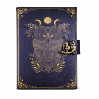 Hibou imprimé Journal en cuir livre magique journal de magicien pour Potter tête journal cahier Vintage Deckle papier carnet de croquis calligraphie