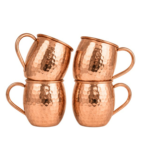Juego de Tazas Moscow Mule de Cobre Puro al por Mayor, Tazas de Cobre Martillado Hechas a Mano con Asa Sólida, Utensilios para Bebidas y Cócteles para el Hogar y Bar - Product Image 1