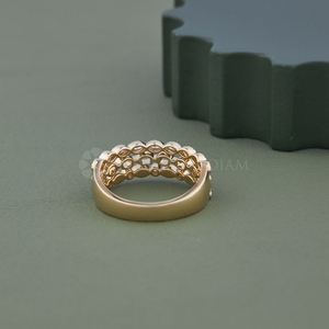 Bague en or jaune avec diamant de laboratoire taille ronde, look élégant, pour femme, bijoux fins à vendre, export - Product Image 2