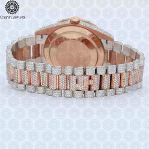 Reloj de Lujo para Hombre Charm_Jewells, Acero Inoxidable, Esfera de 40 mm, Movimiento Mecánico Analógico, Resistente al Agua 10 Bar, Fecha Automática, Diamantes - Product Image 2