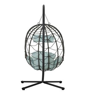 Indoor/Outdoor Swing Egg <b>Chair</b> with Stand Wicker Hanging <b>Basket</b> <b>Chair</b> for Patio Bedroom Living Room - Product Image 2