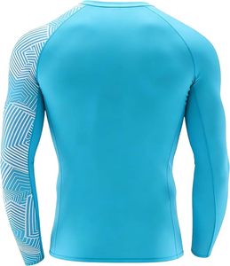 T-shirt de sport pour homme à manches longues, imprimé numériquement, anti-bactérien, UPF50, respirant, avec logo, pour le surf, la musculation et le BJJ - Product Image 2
