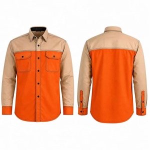 Custom <b>Flame</b>-Resistant Welding FR Work <b>Shirt</b> CE Certified Quick Dry 100% Cotton Unisex Safety Workwear for - Product Image 6