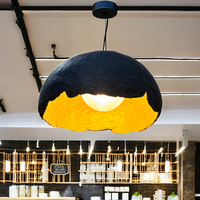 Lampe suspendue en papier mâché, pivoine, écologique, pour plafond, maison, bureau, or, gris, hauteur réglable, idée cadeau