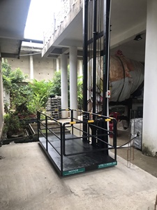 Meilleure vente 500kg 4M hauteur ascenseur de cargaison hydraulique pour entrepôt Rail de guidage vertical ascenseur de cargaison garantie 1 an fabriqué au Vietnam - Product Image 6