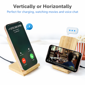 Base de Carga Inalámbrica de Bambú de 15W con Carga Rápida PD, Organizador de Escritorio Ecológico de Madera, Soporte para <span class=keywords><strong>Teléfono</strong></span> para iPhone y Android - Product Image 1