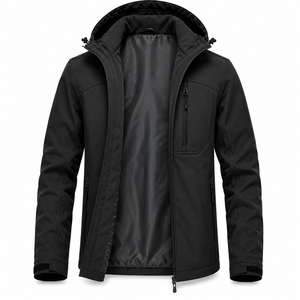 Chaqueta Softshell Impermeable y Transpirable con Capucha para Hombre, Cierre de Cremallera, Estilo Casual, Táctica, Corte Regular, para Actividades al Aire Libre - Product Image 5