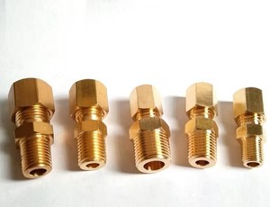 ข้อต่อท่อทองเหลืองแบบหกเหลี่ยมเกลียวนอก NPT ขนาด 1.8 นิ้ว สำหรับระบบประปา ข้อต่อแบบอัดเกลียวนอก (AOL-108) SAE # 060102 - Product Image 5
