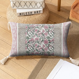 100% coton housse de coussin à la main taie d'oreiller Poise Rest Block imprimé taies d'oreiller sommeil heureux brodé housses de coussin - Product Image 2