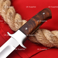 Couteau de chasse à lame fixe Loveless Style en acier inoxydable 58 HRC, pointe tombante, manche en cuir, fabrication artisanale, DIY OEM ODM