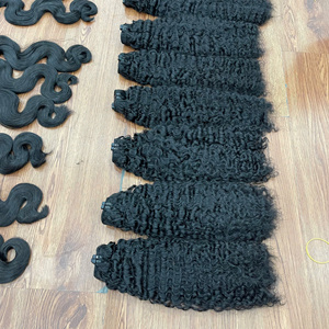 Cheveux humains bruts vietnamiens bouclés birmanes noirs de luxe, trame double épaisseur, pointes épaisses et denses - Product Image 2