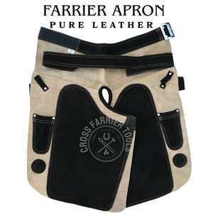 Kit d'outils de ferrage pour chevaux avec tablier en cuir pleine fleur, tire-clous de sabot, pince à crochets, outil de retrait de sabots et lime à sabots - Product Image 4