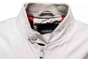 FITME SPORTS <b>Men's</b> <b>Waterproof</b> Windproof Canvas Stand Collar Bomber <b>Jacket</b> with Front Logo <b>Winter</b> Outerwear for High Street Style - Product Image 5