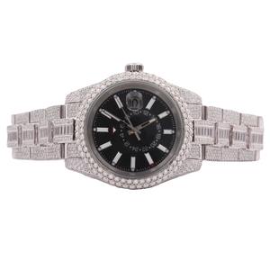 Reloj de Lujo de Acero Inoxidable con Incrustaciones de Diamantes Redondos de Moissanita, Estilo Hip Hop, para Hombre y Mujer, India - Product Image 1