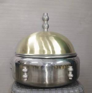 Olla Decorativa de Metal, Fabricada en Cobre con Diseño Martillado, Aspecto Atractivo, Utensilio de Cocina con Acabado Brillante, Calentador de Alimentos para Bodas y Fiestas - Product Image 6