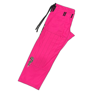 Pantalon d'arts martiaux rose personnalisé pour femmes, broderie florale, polyester extensible, MMA, BJJ, Jiu Jitsu, entraînement, combat, OEM, privé - Product Image 5