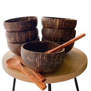 Cuenco de Coco Lacado Rústico Más Vendido al Por Mayor, Ligero y Natural, Perfecto para Hogares Minimalistas, Cafeterías y Espacios de Comedor - Product Image 1