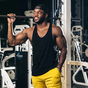 ผู้จัดจำหน่ายเสื้อกล้ามฟิตเนสผู้ชายแบบขายส่ง - เสื้อกล้ามออกกำลังกายแบบแห้งเร็ว ระบายอากาศได้ดี เป็นมิตรกับสิ่งแวดล้อม ผลิตจากโพลีเอสเตอร์/ผ้าฝ้าย - Product Image 5