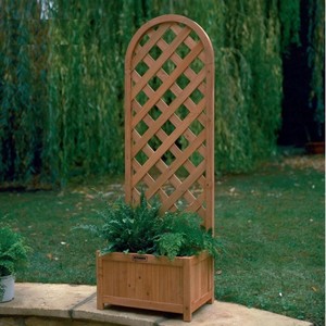 Jardinera elevada de madera para jardín exterior con caja de cultivo y espaldera para verduras y flores, para balcón, hecha en Vietnam. - Product Image 3