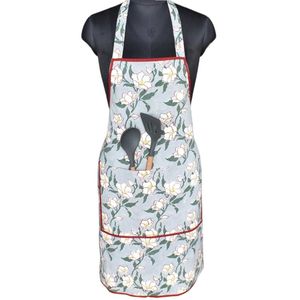Best Selling Bib <b>Apron</b> With Blue Floral Pattern Machine Washable <b>Cooking</b> <b>Apron</b> Daily Use Classic Style 1-4 Pockets - Product Image 6