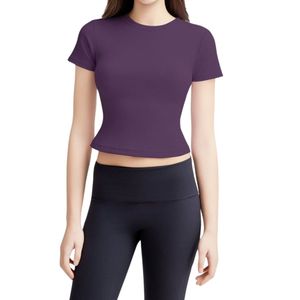 T-shirt de sport à manches courtes pour femme, coupe ajustée, séchage rapide, avec logo personnalisé, idéal pour l'été et le fitness - Product Image 4