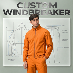Ensemble veste coupe-vent et short personnalisé pour homme, en nylon léger, coupe-vent, vêtements de sport, entraînement, course à pied, vêtements urbains - Product Image 1