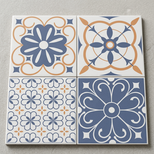 Carreaux en céramique à fleurs rustiques de style marocain 30x30cm Décoration de sol de salon mate - Product Image 2