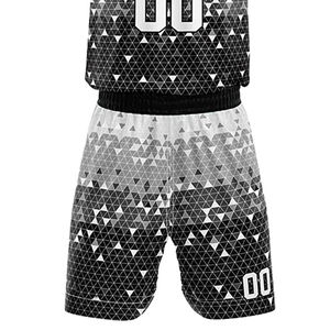 Conjunto Deportivo Sublimado Negro y Azul Transpirable de Primera Calidad, 2 Piezas, Jersey y Pantalones Cortos de Baloncesto Personalizados al por Mayor con Certificación BSCI - Product Image 6