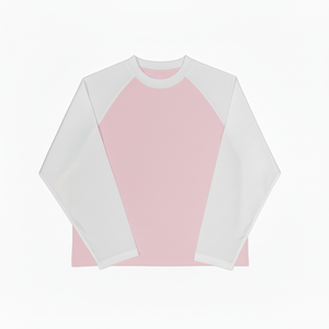 Camisetas de Béisbol Raglán Personalizadas para Mujer, Cuello Redondo Informal, Manga Larga, Dobladillo Curvo, Camiseta de Manga Larga, Top Personalizado con Cuello Redondo - Product Image 1