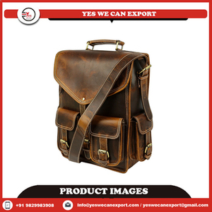 Top Grade Premium Quality Multi-Functional <b>Large</b> Capacity 100% Genuine <b>Leather</b> Material <b>Backpack</b> Laptop Front Double Main Pocket - Product Image 5