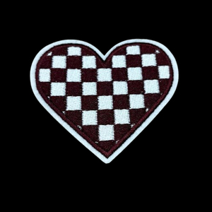 Patchs brodés miniatures en forme de cœur, design OEM, motifs carreaux rose, vert, noir, orange, pour casquettes de camionneur et vêtements 2026 - Product Image 5