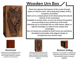 Urne commémorative en bois écologique faite à la main, motif léopard, boîte à souvenirs gravée pour animaux sauvages, pour cendres de bébé et humaines - Product Image 2