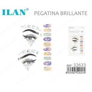 ILAN Adesivi glitterati per viso, occhi e unghie, decorativi, rimovibili, adesivi 32633 - Product Image 3