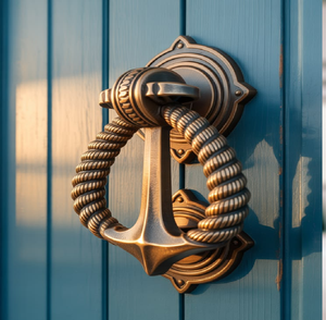 Elegante timbre de puerta de latón con cabeza de elefante, colmillos detallados y placa trasera grabada, disponible a precios de mayorista. - Product Image 3