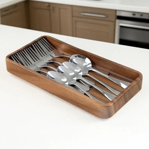 Caja de cubiertos de madera de estilo moderno, juego de cubiertos de acero inoxidable con diseño moderno único, juego de cubiertos de lujo de alta calidad - Product Image 3